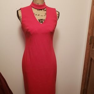 NWOT Red Calvin Klein Midi Dress